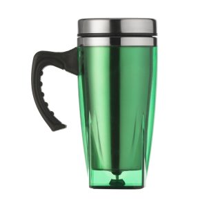 Caneca 450ml Fundo Quadrado — Verde / Inox