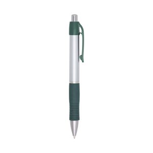 Caneta Plástica — Prata / Verde