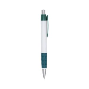 Caneta Plástica — Branco / Verde