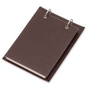 Bloco De Anotações De Mesa Couro Sintetico — Marrom
