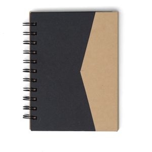 Caderneta Ecológica Com Autoadesivos — Preto / Bege