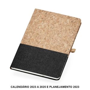 Caderneta Cortiça — Preto / Bege