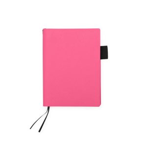 Caderno Em Couro Sintético — Rosa / Preto (18899-RSE)