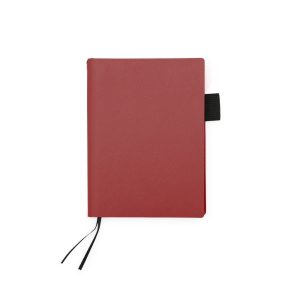 Caderno Em Couro Sintético — Vermelho / Preto