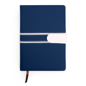 Caderneta Couro Sintético — Azul / Branco (19109-AZE/BCO)