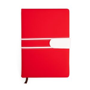 Caderneta Couro Sintético — Vermelho / Branco