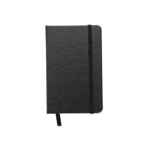 Caderneta De Couro Sintético S/ Pauta — Preto