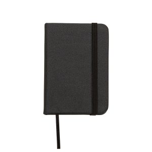 Mini Caderneta Sintética Brilhante — Preto