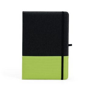 Caderno A5 Poliéster — Verde / Preto