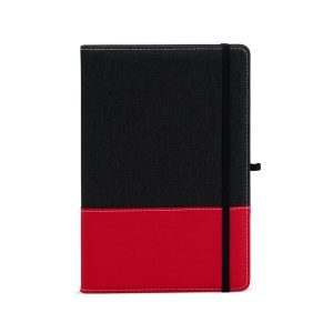 Caderno A5 Poliéster — Vermelho / Preto (06100-PRE/VM)