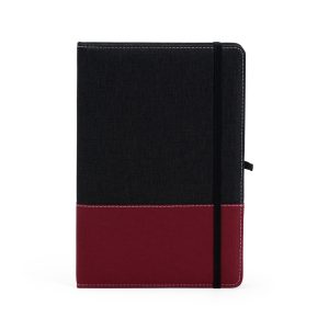Caderno A5 Poliéster — Vermelho / Preto