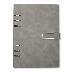 Caderno Fichário Pu — Cinza