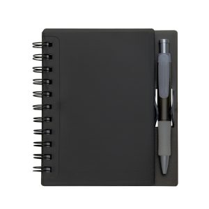 Caderno Plástico C/ Caneta — Preto (11193-PRE/FOS)