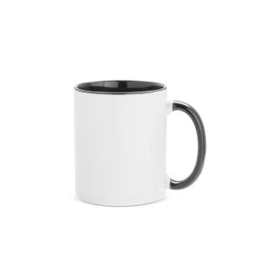 Caneca Cerâmica 330ml — Branco / Preto