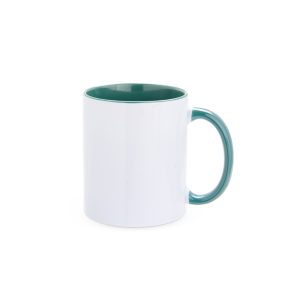 Caneca Cerâmica 330ml — Branco / Verde (13282-BCO/VDE)