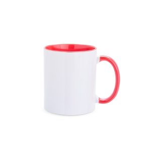 Caneca Cerâmica 330ml — Branco / Vermelho