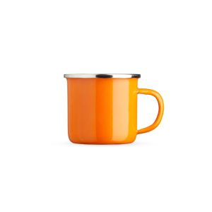 Caneca Inox 370ml — Laranja / Inox