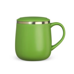 Caneca Parede Dupla 370ml — Verde / Inox