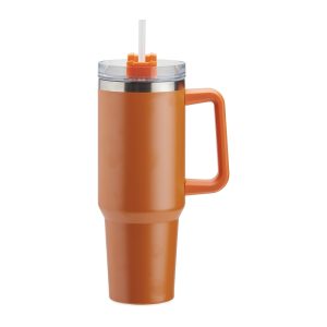 Caneca Térmica 1,2l — Laranja / Inox