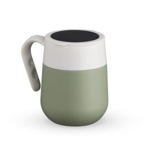 Caneca Térmica Inox 500ml Com Display LED — Verde / Branco