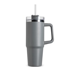 Caneca Térmica 900ml — Chumbo / Cinza