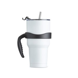 Caneca Térmica Inox 800ml — Branco / Preto