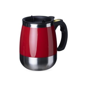 Caneca Com Misturador 350ml — Vermelho / Inox