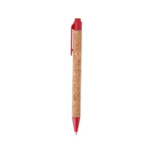 Caneta De Cortiça — Bege / Vermelho