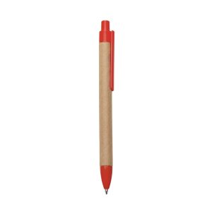Caneta Eco. C/ Det. Plástico — Vermelho