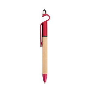 Caneta Ecológica Touch Com Suporte — Vermelho