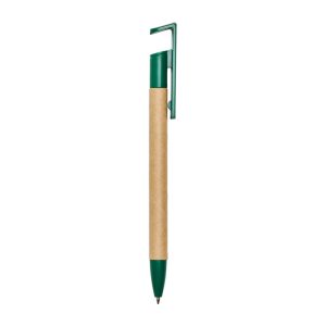 Caneta Ecológica C/ Suporte P/ Celular — Marrom / Verde