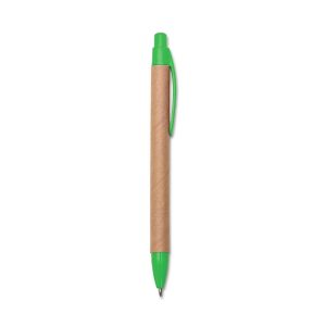 Caneta Ecológica Det. Plástico — Kraft / Verde