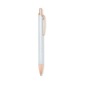 Caneta Metal — Branco / Bronze