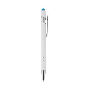 Caneta Metal Touch — Branco / Azul