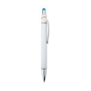 Caneta Metal Touch Antiestresse — Branco / Azul