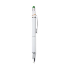 Caneta Metal Touch Antiestresse — Branco / Verde