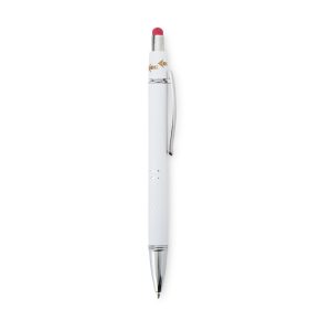 Caneta Metal Touch Antiestresse — Branco / Vermelho