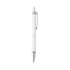 Caneta Metal Touch — Branco / Prata