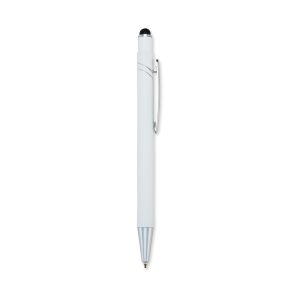 Caneta Metal Touch — Branco / Prata