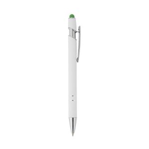 Caneta Metal Touch — Branco / Verde