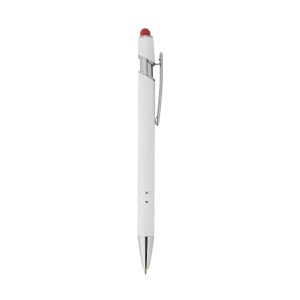 Caneta Metal Touch — Branco / Vermelho