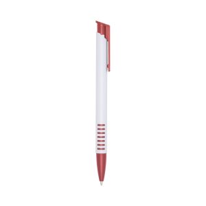Caneta Plástica — Vermelho / Branco