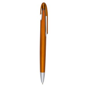 Caneta Plástica — Laranja / Prata