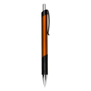 Caneta Plástica — Laranja / Preto