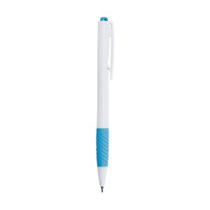 Caneta Plástica — Branco / Azul
