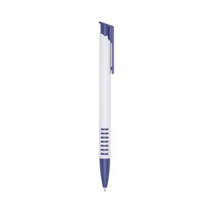Caneta Plástica — Azul / Branco
