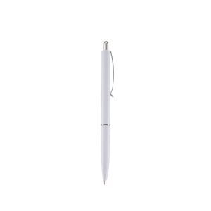 Caneta Plástica — Branco / Prata