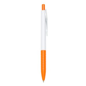 Caneta Plástica — Laranja / Branco