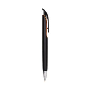 Caneta Plástica — Preto / Laranja