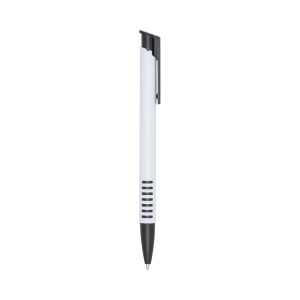 Caneta Plástica — Preto / Branco